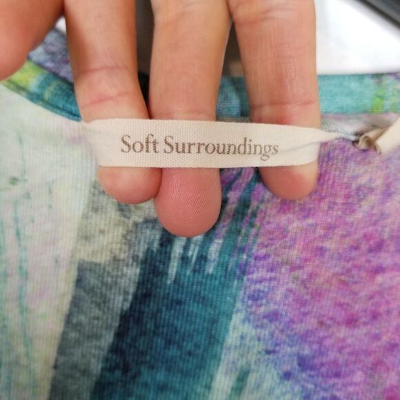 Soft Surroundings Women Dale Tunic Top Sz XL Artsy Multicolor Long Sleeve Boho - Picture 7 of 8